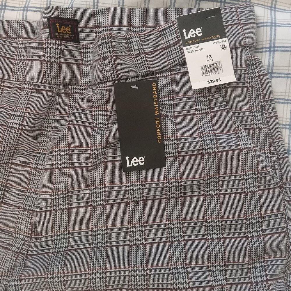 Lee plaid slacks nwt 1x m - Picture 2 of 3